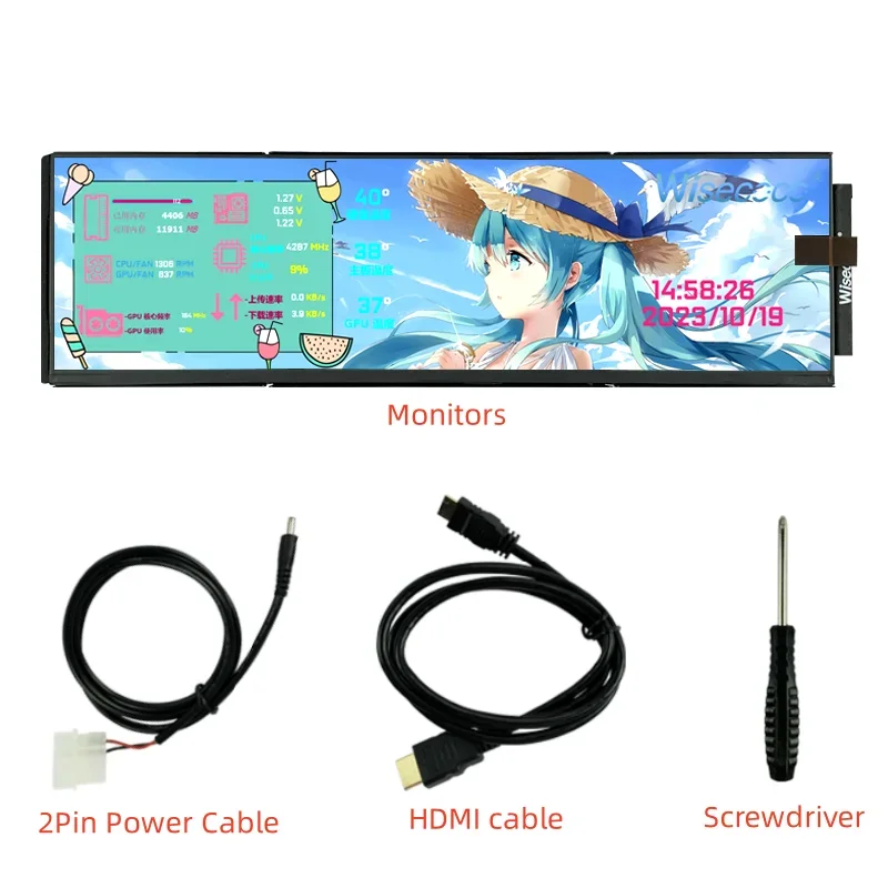 Pc Gaming Y60 - Wisecoco 12.6 inç 1920*515 Taşınabilir Monitör