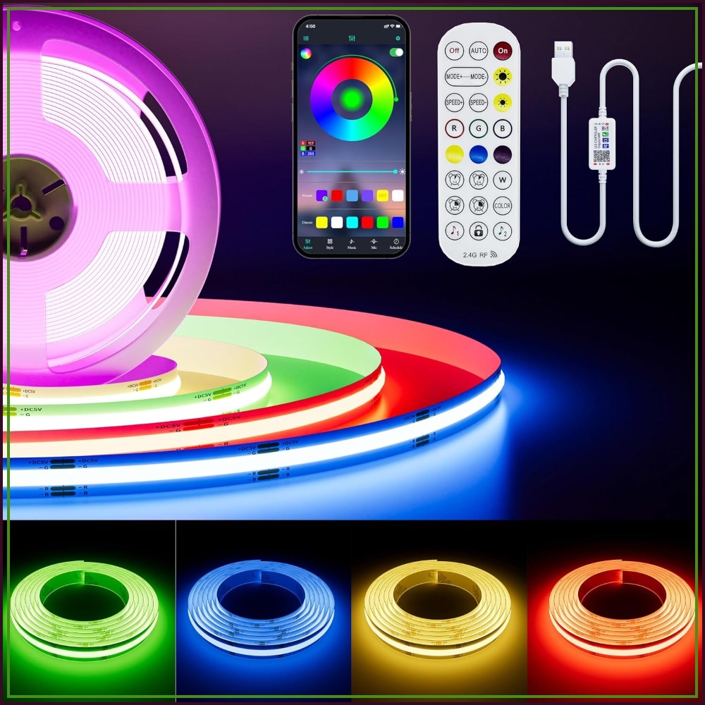 Rgb Light Strip - 5V USB COB RGB LED Şerit