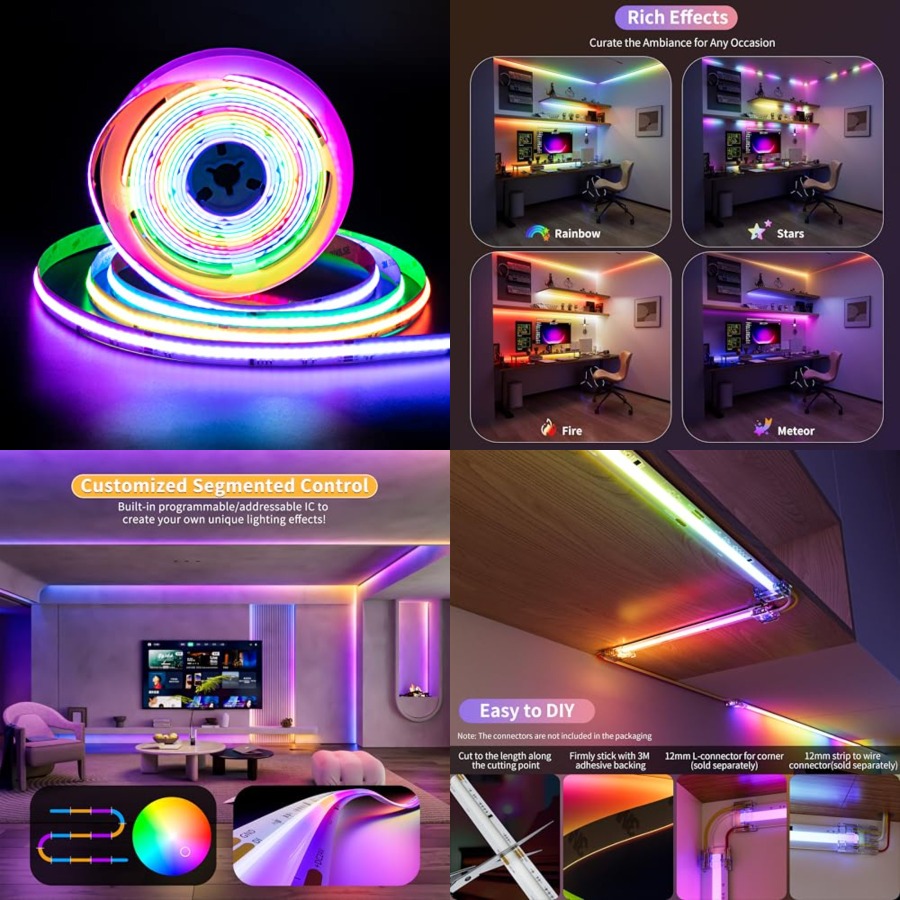 RGB Akıllı IC COB LED Şerit Iş - Rgb Light Strip incelemesi ve fiyatı