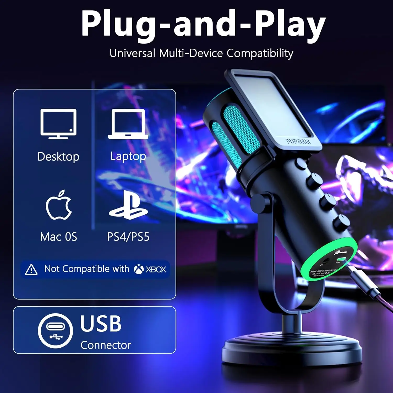 PUPGSIS USB PC Mikrofonu, Mac  - Pc Gaming Youtuber incelemesi ve fiyatı